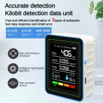 مانیتور حرفه‌ای کیفیت هوای ۵ در ۱ مدل Ocdonor ZN MT25 اندازه‌گیری CO₂، فرمالدئید (HCHO)، ترکیبات آلی فرّار (TVOC)، دما و رطوبت - Image 6
