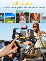 لرزه‌گیر سه‌محوره گوشی هوشمند AOCHUAN Smart XE Kit (3‑Axis Gimbal Stabilizer for Smartphone with RGB Magnetic Fill Light and Face Tracking) - Image 4