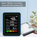 مانیتور حرفه‌ای کیفیت هوای ۵ در ۱ مدل Ocdonor ZN MT25 اندازه‌گیری CO₂، فرمالدئید (HCHO)، ترکیبات آلی فرّار (TVOC)، دما و رطوبت - Image 3
